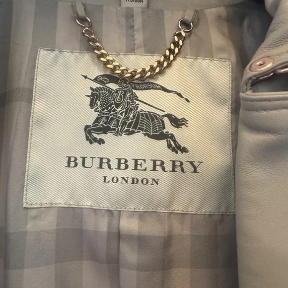 Burberry 100% Lambskin Leather Trench Coat – Taupe, Size 8 (Made in Italy) - Picture 3 of 10